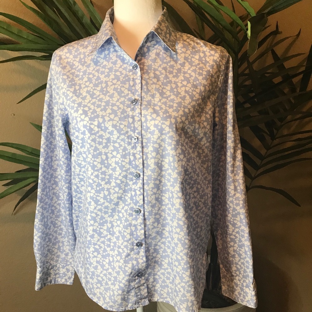 ORVIS Hearts Print Button Down Shirt -100% Cotton - Picture 10 of 16